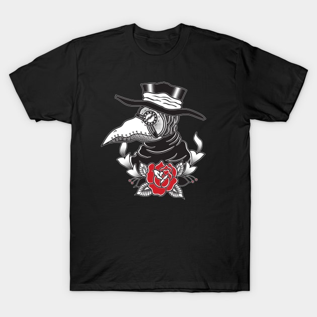 Plague Dr. - Black & White T-Shirt by TheBrandedBeast